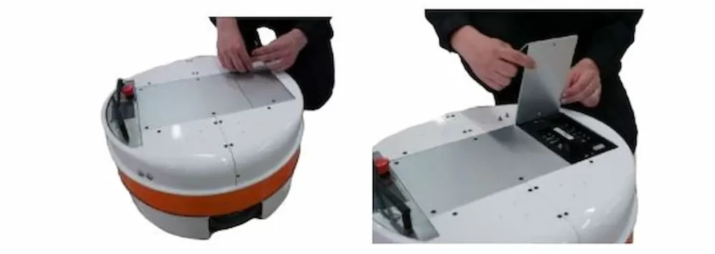 Opening the top lid of TIAGo Base