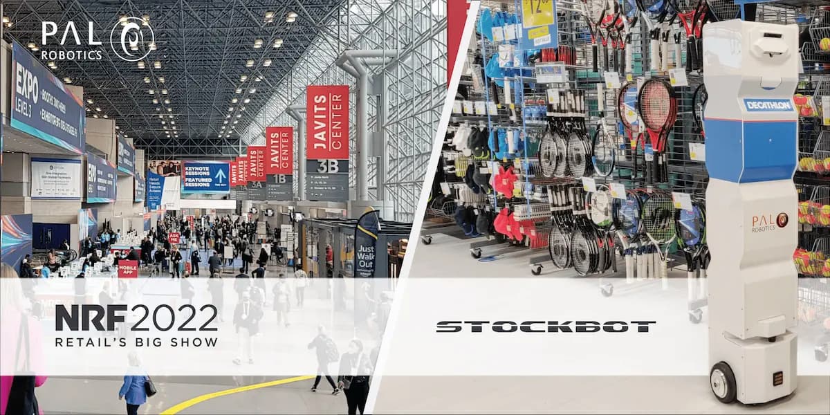 The retail robot Stockbot at the NRF 2022 event