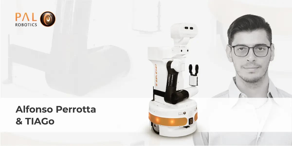 Alfonso Perrotta and the mobile manipulator TIAGo robot