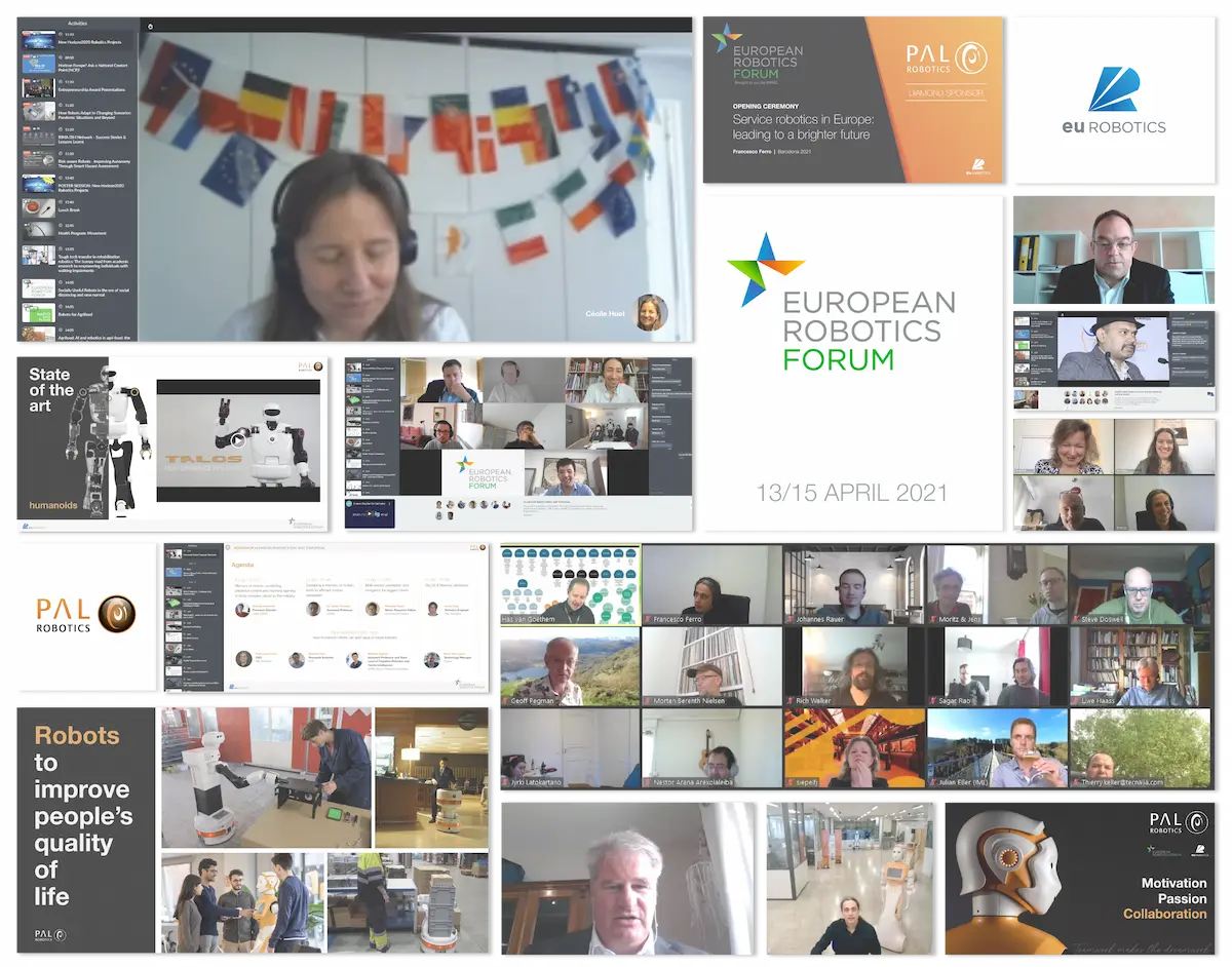 A collage of moments from the European Robotics Forum 2021