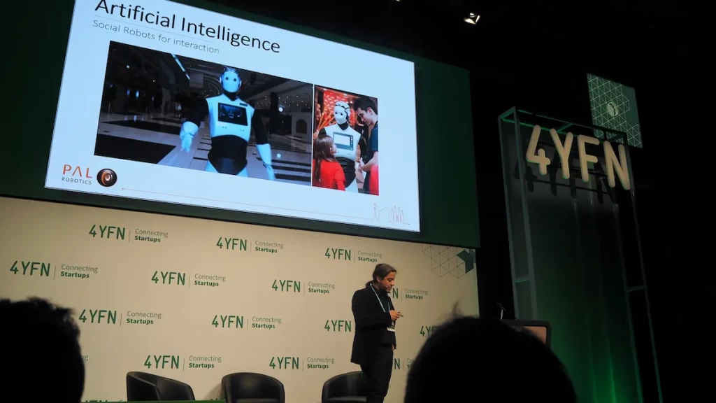 PAL Robotics' CEO Francesco Ferro speaking at 4YFN about Artificial Intelligence