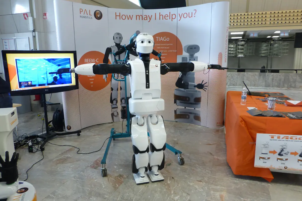 The biped robot REEM-C at the European Robotics Forum 2016