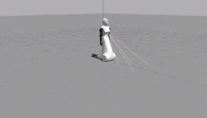 ARI moving by remote control during a ROS simulation