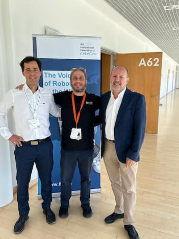 PAL Robotics' CEO Francesco Ferro meeting with IFR representatives at automatica 2023 in Munich